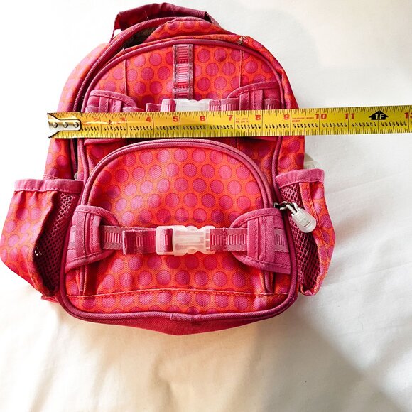 Pottery Barn Kids Mackenzie Small Pink Orange Dot Backpack School Bag - Picture 11 of 14
